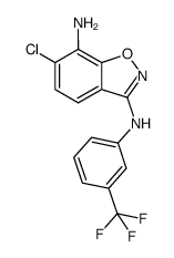 6-chloro-N3-(3-(trifluoromethyl)phenyl)benzo[d]isoxazole-3,7-diamine Structure