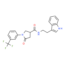 N-[2-(1H-indol-3-yl)ethyl]-5-oxo-1-[3-(trifluoromethyl)phenyl]pyrrolidine-3-carboxamide结构式