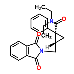 cis-2-[(1,3-Dihydro-1,3-dioxo-2H-isoindol-2-yl)methyl-N,N-diethyl-1-phenylcyclopropanecarboxamide structure