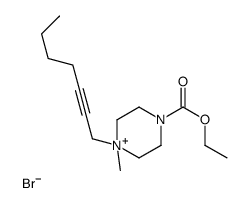 Piperazinium, 4-carboxy-1-(2-heptynyl)-1-methyl-, bromide, ethyl ester结构式