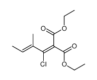 diethyl 2-(1-chloro-2-methylbut-2-enylidene)propanedioate Structure