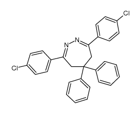 3,7-bis(4-chlorophenyl)-5,5-diphenyl-5,6-dihydro-4H-1,2-diazepine结构式
