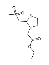 N-[(ethoxycarbonyl)methly]-2-[(Z)-(methylsulfonyl)methylidene]thiazolidine Structure