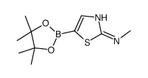 N-methyl-5-(4,4,5,5-tetramethyl-1,3,2-dioxaborolan-2-yl)-1,3-thiazol-2-amine结构式