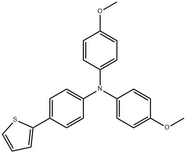 4-methoxy-N-(4-methoxyphenyl)-N-(4-(thiophen-2-yl)phenyl)aniline structure