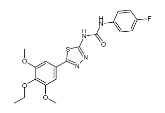 1-(5-(4-ethoxy-3,5-dimethoxyphenyl)-1,3,4-thiadiazol-2-yl)-3-(4-fluorophenyl)urea结构式