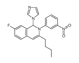 3-butyl-7-fluoro-1-(1H-imidazol-1-yl)-2-(3-nitrophenyl)-1,2-dihydroisoquinoline结构式