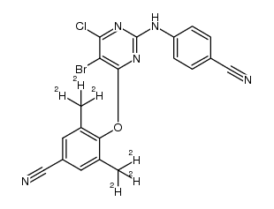 4-(5-bromo-6-chloro-2-(4-cyanophenylamino)-pyrimidin-4-yloxy)-3,5-[(2)H6]dimethylbenzonitrile结构式