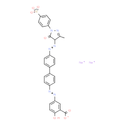 disodium 5-[[4'-[[4,5-dihydro-3-methyl-5-oxo-1-(4-sulphonatophenyl)-1H-pyrazol-4-yl]azo][1,1'-biphenyl]-4-yl]azo]salicylate结构式