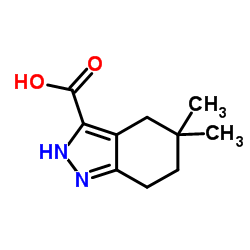 5,5-Dimethyl-4,5,6,7-tetrahydro-1H-indazole-3-carboxylic acid结构式