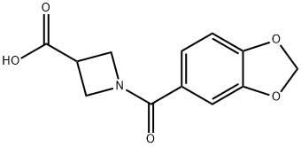 1-(1,3-苯并二氧杂环戊烯-5-基羰基)氮杂环丁烷-3-羧酸图片