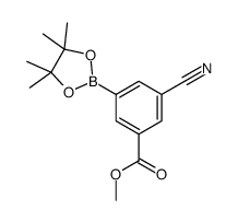 3-氰基-5-(4,4,5,5-四甲基-1,3,2-二氧硼杂环戊烷-2-基)苯甲酸甲酯结构式