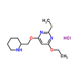 4-Ethoxy-2-Methylsulfanyl-6-(piperidin-2-ylmethoxy)-pyrimidine hydrochloride结构式