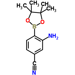 3-Amino-4-(4,4,5,5-tetramethyl-1,3,2-dioxaborolan-2-yl)benzonitrile结构式