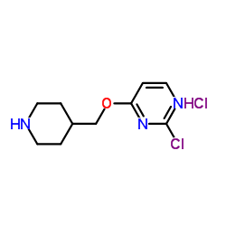 2-Chloro-4-(4-piperidinylmethoxy)pyrimidine hydrochloride (1:1)结构式