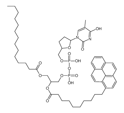 3'-deoxythymidine diphosphate 1-myristoyl-2-(10-pyren-1-yl-decanoyl)glycerol结构式