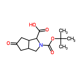 2-[((叔丁氧基)羰基] -5-氧-八氢环戊[c]吡咯-1-羧酸结构式