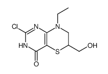 2-Chloro-8-ethyl-6-hydroxymethyl-7,8-dihydro-3H,6H-pyrimido[5,4-b][1,4]thiazin-4-one结构式