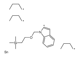 trimethyl-[2-[(2-tributylstannylindol-1-yl)methoxy]ethyl]silane Structure