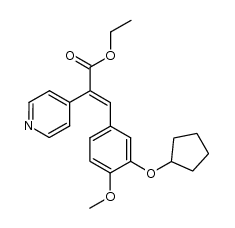 (E)-ethyl 3-(3-(cyclopentyloxy)-4-methoxyphenyl)-2-(pyridin-4-yl)acrylate结构式