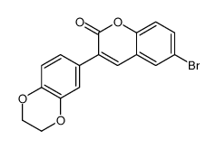 6-bromo-3-(2,3-dihydro-1,4-benzodioxin-6-yl)chromen-2-one Structure