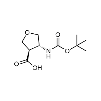 (3R,4R)-4-((tert-Butoxycarbonyl)amino)tetrahydrofuran-3-carboxylicacid Structure