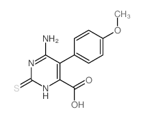 6-amino-5-(4-methoxyphenyl)-2-sulfanylidene-3H-pyrimidine-4-carboxylic acid结构式