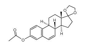 3-acetoxy-17,17-ethanediyldioxy-estra-1,3,5(10),6-tetraene结构式