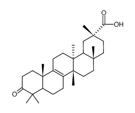 (20R)-3-Oxo-D:C-friedoolean-8-en-29-oic acid结构式