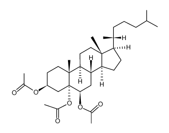 5α-cholestane-3β,5α,6β-triol triacetate结构式