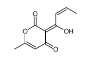 (3E)-3-[(E)-1-hydroxybut-2-enylidene]-6-methylpyran-2,4-dione结构式