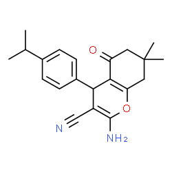 2-amino-7,7-dimethyl-5-oxo-4-[4-(propan-2-yl)phenyl]-5,6,7,8-tetrahydro-4H-chromene-3-carbonitrile结构式