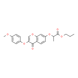 Propyl 2-{[3-(4-methoxyphenoxy)-4-oxo-4H-chromen-7-yl]oxy}propanoate结构式