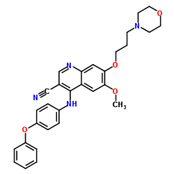 6-Methoxy-7-(3-Morpholinopropoxy)-4-(4-phenoxyphenylamino)quinoline-3-carbonitrile结构式