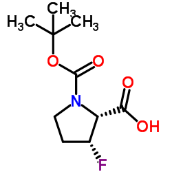 (3R)-3-Fluoro-1-{[(2-methyl-2-propanyl)oxy]carbonyl}-L-proline结构式