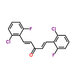 (1E,4E)-1,5-Bis(2-chloro-6-fluorophenyl)-1,4-pentadien-3-one Structure