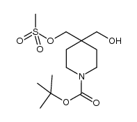 1,1-dimethylethyl 4-hydroxymethyl-4-methanesulfonyloxymethyl-1-piperidinecarboxylate Structure