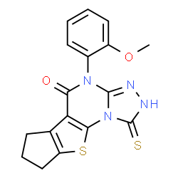 4-(2-methoxyphenyl)-1-sulfanyl-7,8-dihydro-6H-cyclopenta[4,5]thieno[3,2-e][1,2,4]triazolo[4,3-a]pyrimidin-5(4H)-one Structure