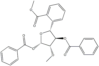 2-O-Methyl-β-D-arabinofuranose tribenzoate structure