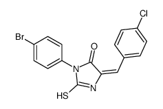 (5Z)-3-(4-bromophenyl)-5-[(4-chlorophenyl)methylidene]-2-sulfanylideneimidazolidin-4-one Structure