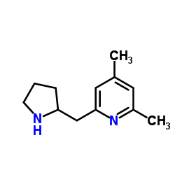 2,4-Dimethyl-6-(2-pyrrolidinylmethyl)pyridine结构式