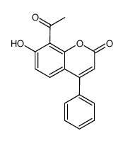 8-acetyl-7-hydroxy-4-phenyl-2H-chromen-2-one Structure