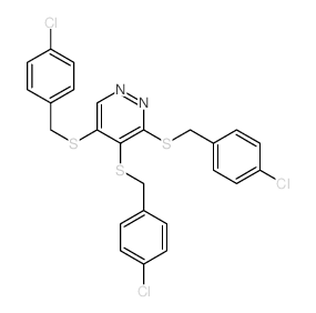 Pyridazine,3,4,5-tris[[(4-chlorophenyl)methyl]thio]- Structure