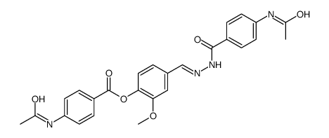 [4-[(E)-[(4-acetamidobenzoyl)hydrazinylidene]methyl]-2-methoxyphenyl] 4-acetamidobenzoate Structure