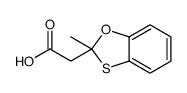 2-(2-methyl-1,3-benzoxathiol-2-yl)acetic acid结构式