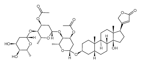 digitoxigen O-[2'',6''-dideoxy-β-D-ribo-hexopyranosyl]-(1->4)-O-[3'-O-acetyl-2',6'-dideoxy-β-D-ribo-hexopyranosyl]-(1->4)-(3-O-acetyl-2,6-dideoxy-β-D-ribo-hexopyranoside Structure