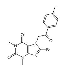 8-bromo-1,3-dimethyl-7-(2-oxo-2-p-tolyl-ethyl)-3,7-dihydro-purine-2,6-dione Structure