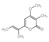 2H-Pyran-2-one,4-methoxy-3-methyl-6- [(1E)-1-methyl-1-propenyl]- structure