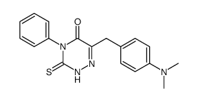 4-phenyl-6-(4-(N,N-dimethylamino)benzyl)-3-thioxo-2,3-dihydro-1,2,4-triazin-5(4H)-one Structure