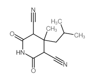3,5-Piperidinedicarbonitrile,4-methyl-4-(2-methylpropyl)-2,6-dioxo-结构式